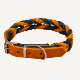 Country Leather - Gevlochten Halsband - 30-35 cm