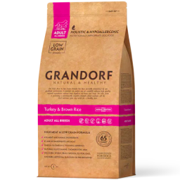 Grandorf - Adult Alle Rassen - Kalkoen/Bruine Rijst - 1 kg