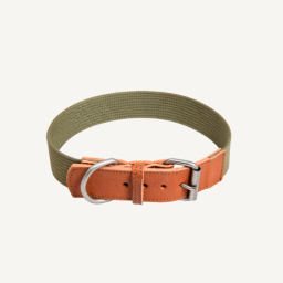 OUTLET : Waxed Leather met Canvas - Halsband - 57-65 cm