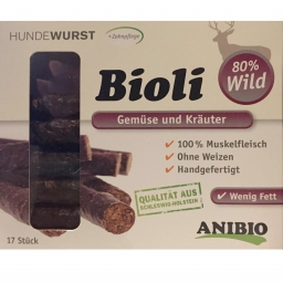 Anibio Bioli wild snacks > 80% wild. 17 stuks in doosje
