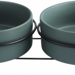 Jack&Vanilla - Dubbel keramische eetkom met metalen standaard - S