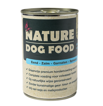 Nature Dog Food - Eend, Zalm, Garnalen en Spinazie - 400 gr