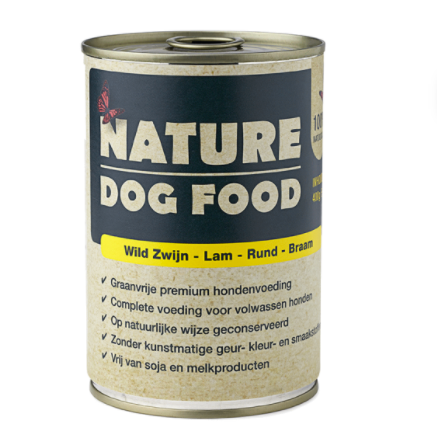 Nature Dog Food - Wild Zwijn, Lam, Rund en Braam - 400 gr