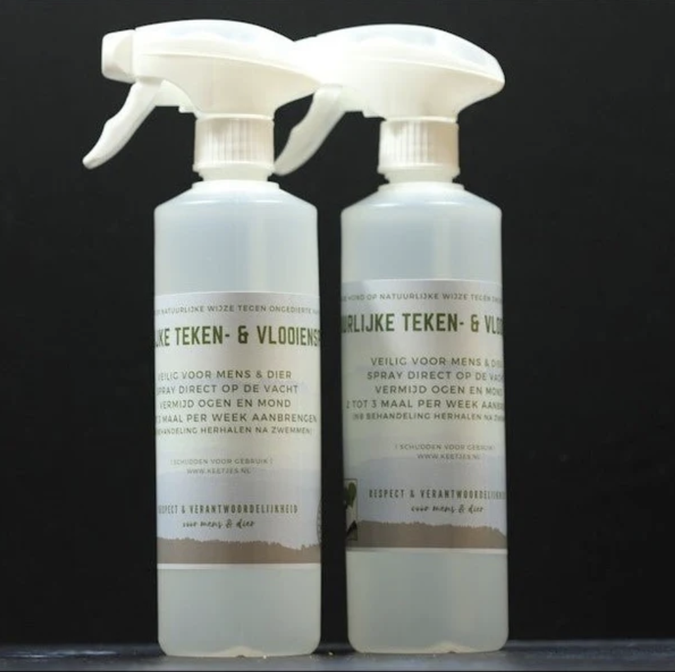 Happy Keetjes -  Natuurlijke Teken- en Vlooienspray - 500 ml