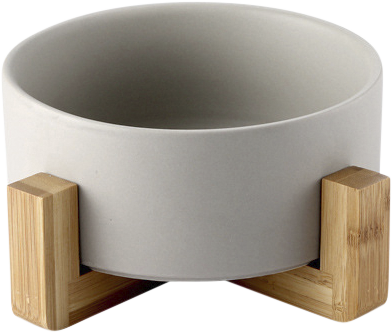Jack&Vanilla - Keramische eetkom met bamboe standaard - M
