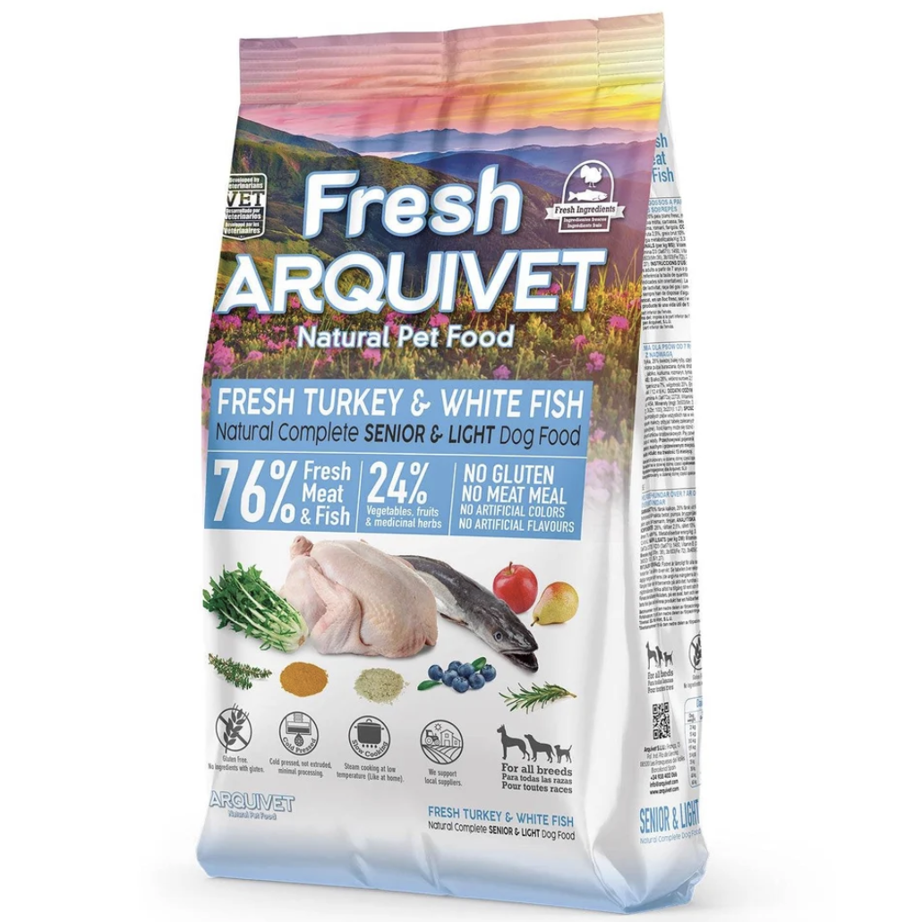Arquivet Fresh - Senior & Light - Kalkoen & Witte Vis - 2,5 kg