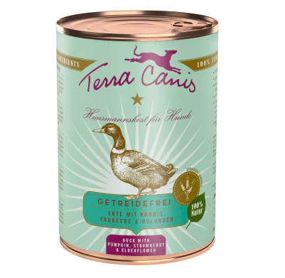 Terra Canis - Graanvrij - Eend met Pompoen, Aardbei en Vlierbes - 400 g