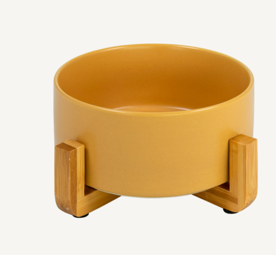 Animal Boulevard - Keramische eetkom met bamboe standaard - S